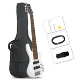 Glarry GIB Active 6-String Bass Guitar with Upgraded Electronics - White